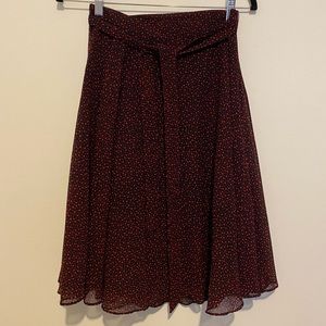NWT Ann Taylor dotted midi skirt with tie waist